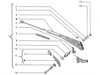 Hand brake and warm air lever